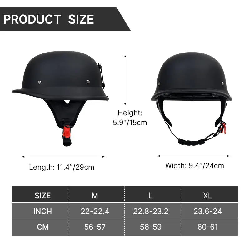 Factory Price Adult Motorcycle Helmet Vintage Motorcycle Cruiser Half Face German Helmet Motorcycle Helmet Trend Safety Cap