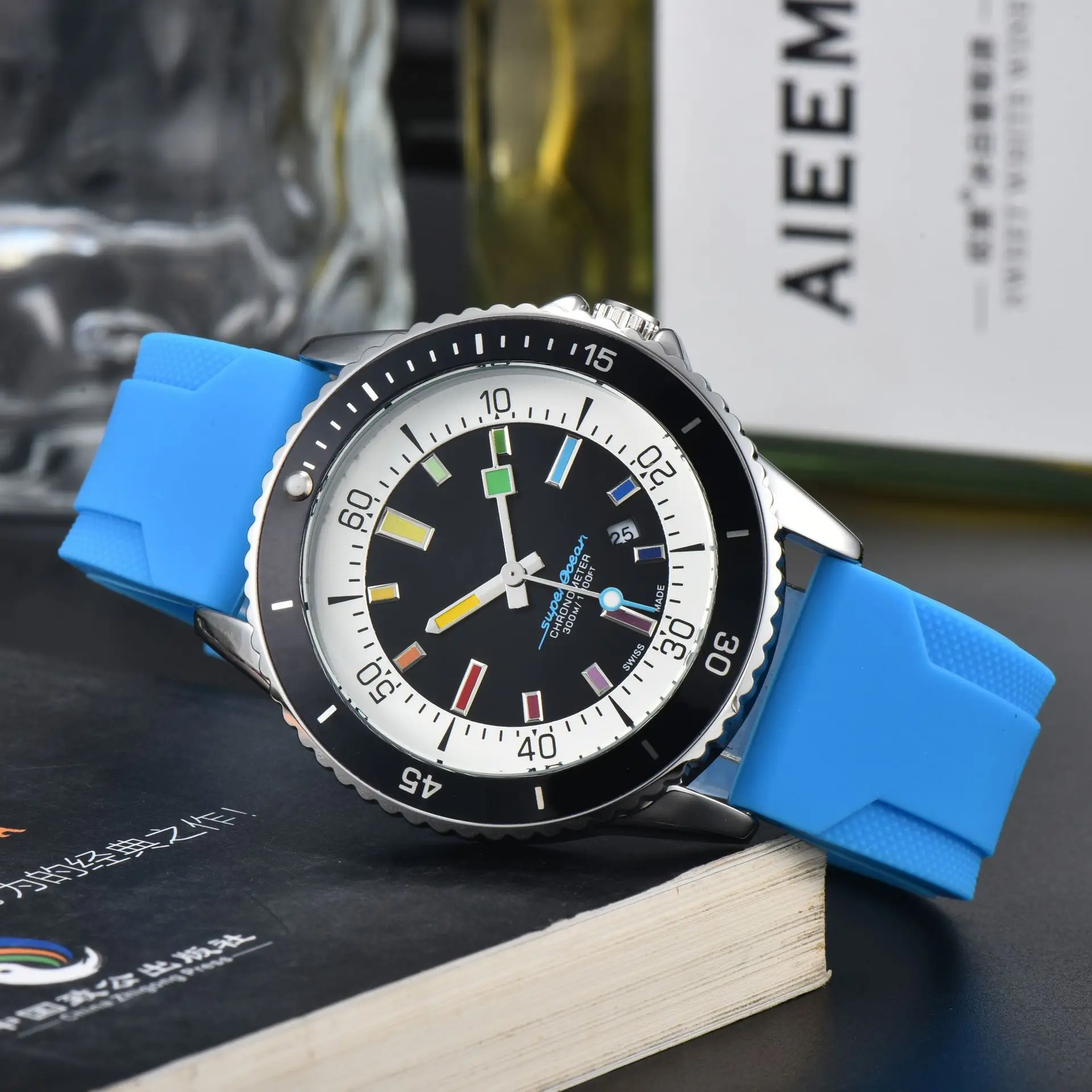 2024 novo relógio automático masculino de luxo, movimento japonês nh36, cristal de safira, aço inoxidável 42mm, 200m à prova d'água