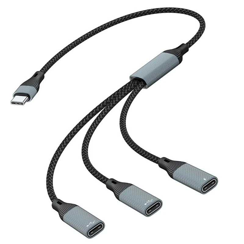 090F USB C Splitter Adapter 60W Power and Data Hub для ноутбуков и наушников