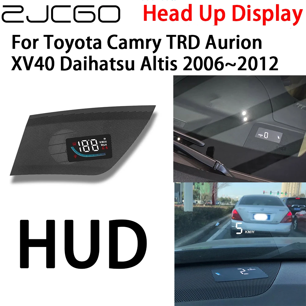 ZJCGO Car HUD Head Up Display Speedometer Projector Alarm for Toyota Camry TRD Aurion XV40 Daihatsu Altis 2006~2012