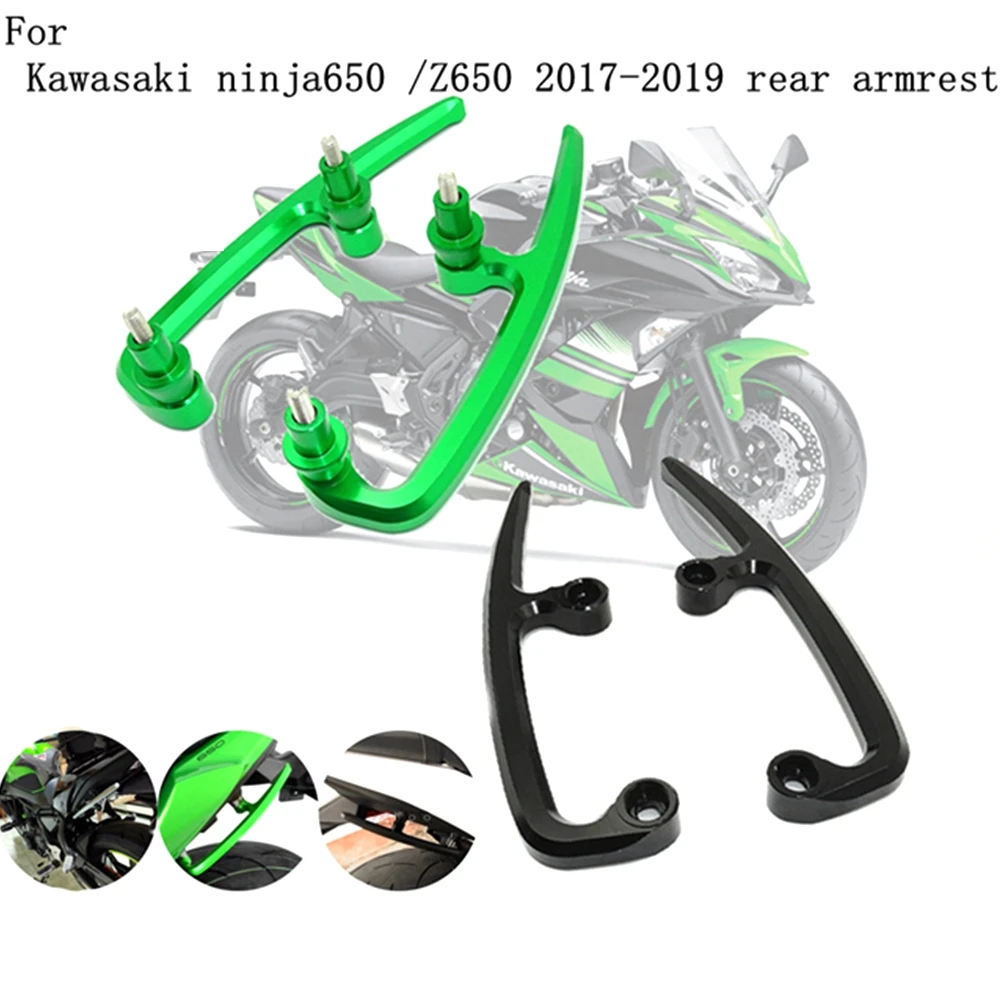 

Модифицированные аксессуары для мотоциклов Kawasaki Z650 Ninja650 2017 2018 2019 CNC, алюминиевый пассажирский задний подлокотник, ручка заднего сиденья