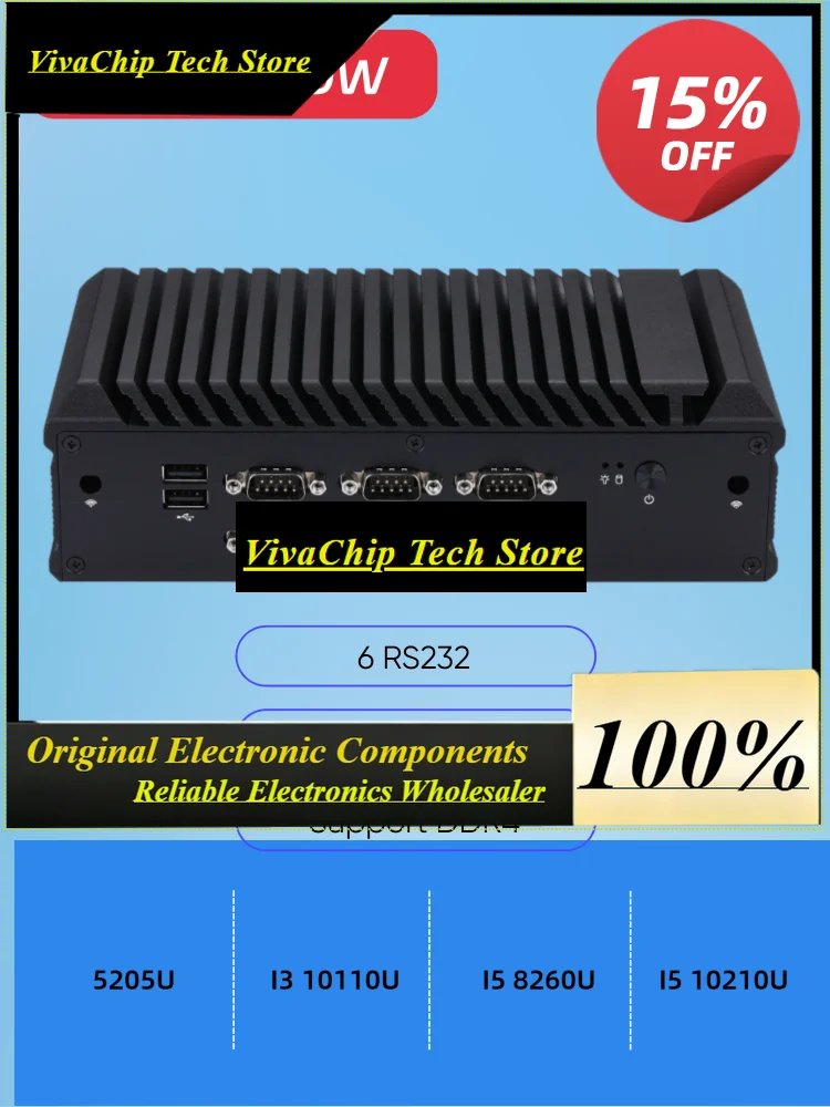 ViVaSMini PC Q30900X S20 Firewall Industrial Mini PC 6 RS232 RS485 CPU Onboard I5 10210U, I5 8260U