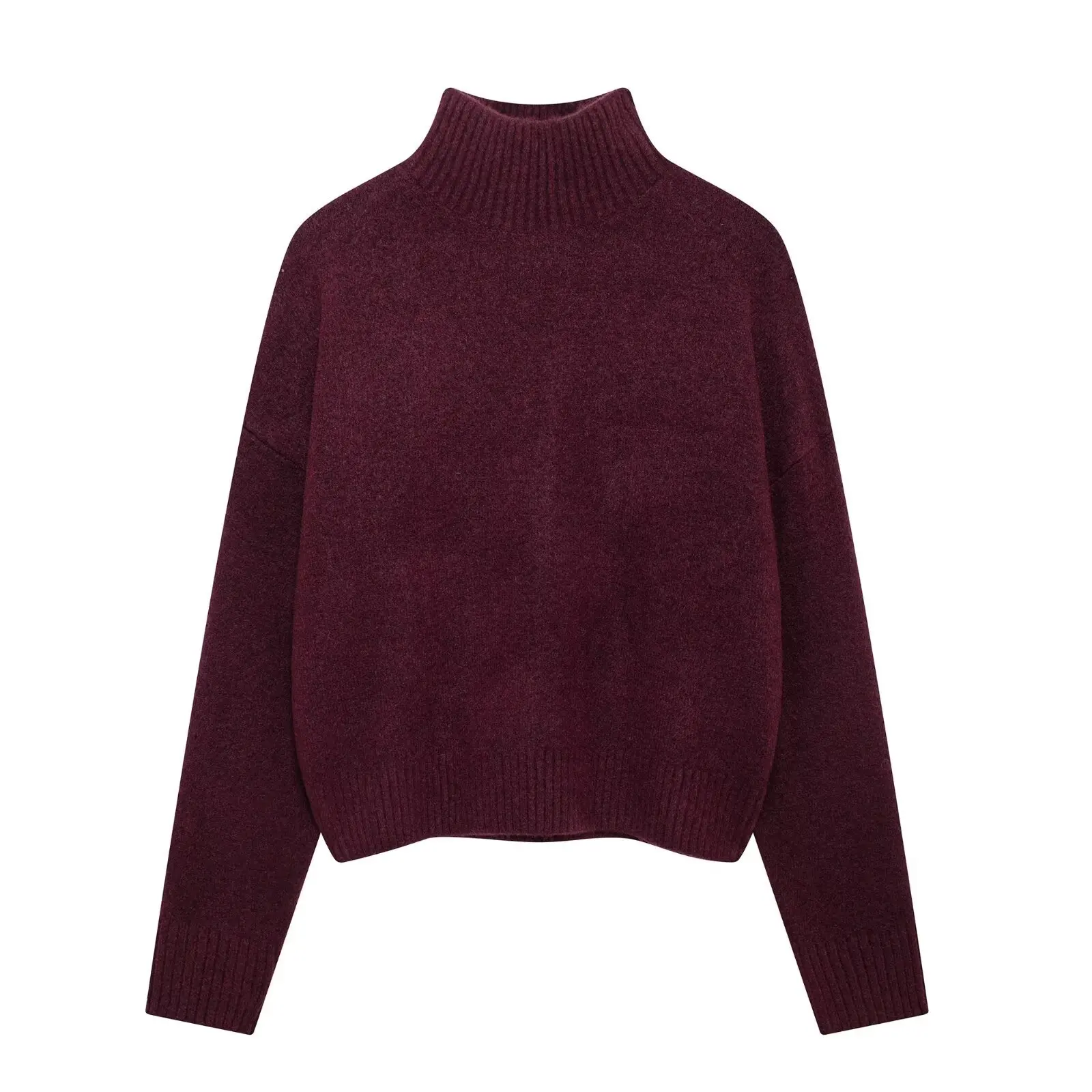Image 6: Hauts de maternité INS automne populaire Style européen et américain mode femme col haut à manches longues doux basique tricoté pull