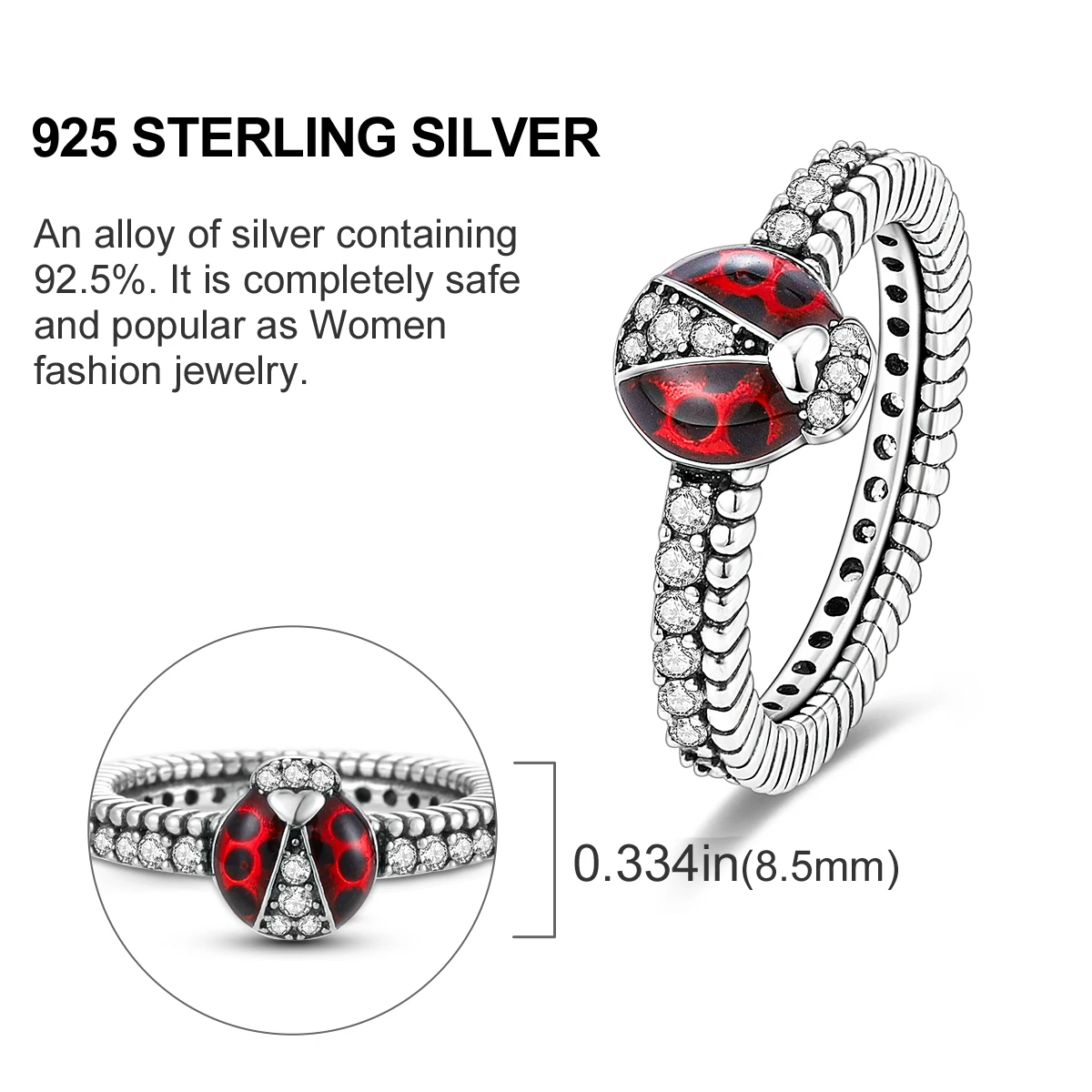 925 Sterling Silver Butterfly Dragonfly Insect Closed Ring For Women Valentine\'s Birthday Gifts DIY Wedding Jewelry Accessory