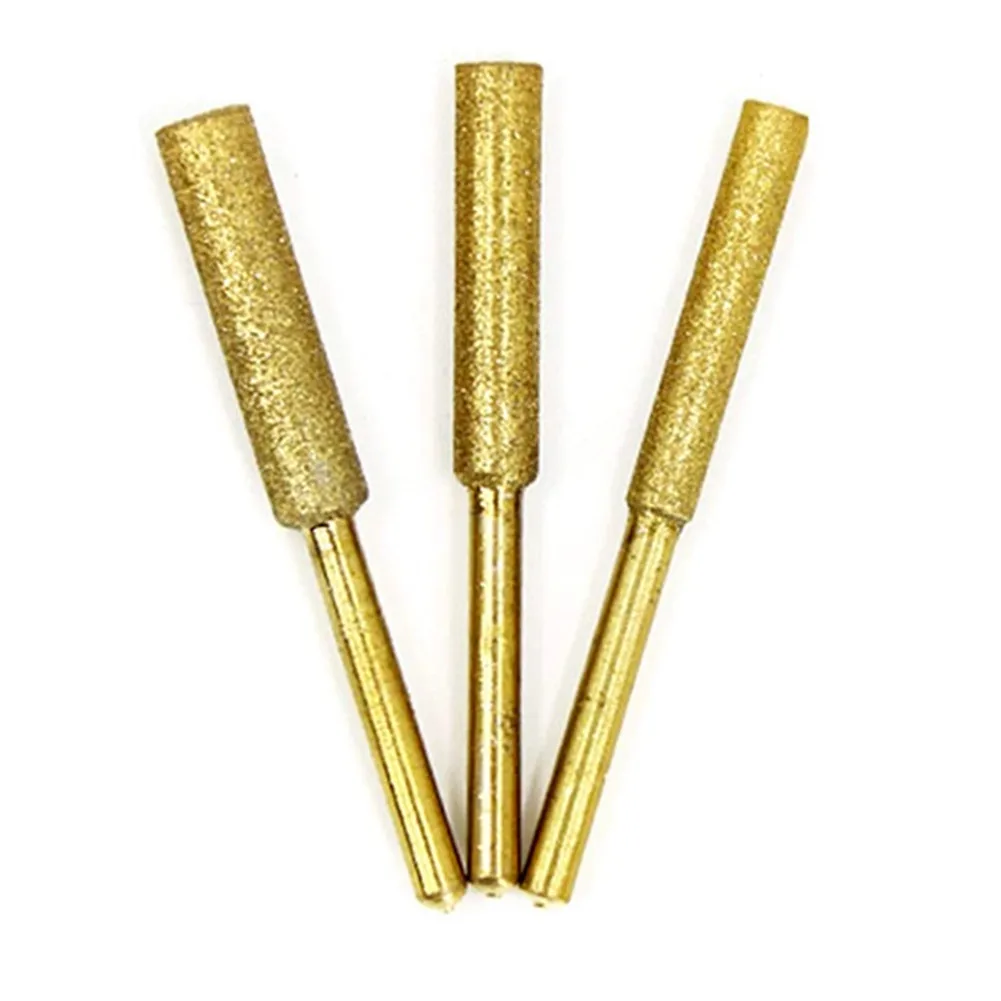 

Diamond Chainsaw Sharpener Stone 3 Pcs 3mm Handle Grinding Stone ​File Sharpening Titanium-plated Emery Accessory