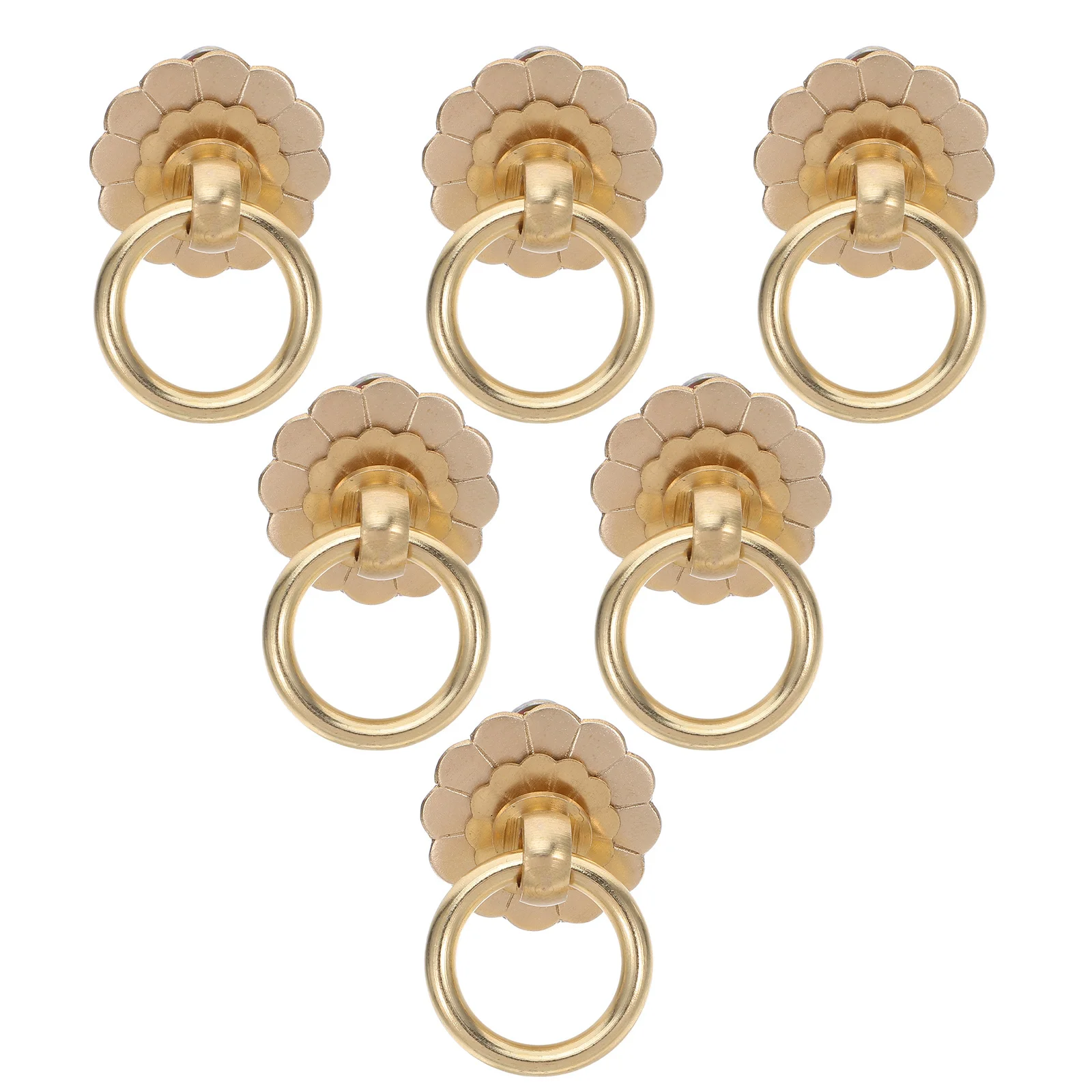 

6Pcs Brass Flower Cabinet Handles Brass Knobs for Kitchen Cabinet Doors Vintage Dresser Drawer Pulls Unique Furniture