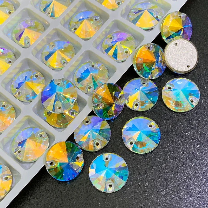 

Sew on Glass Beads Stones Rivoli Rhinestones 10mm Crystal A B for Ice Skating Dress