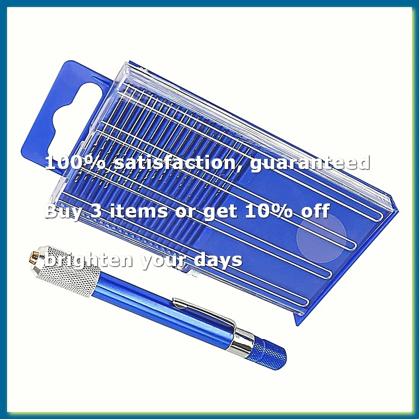 21PCS Carburetor Jet Drill Bits Pin Vise Set, for Jewelry Bead Making Crafts Orifice Drilling Wood DIY CarvingA09G