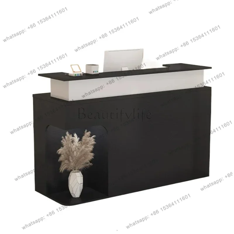 LSNordic Cream Style Cashier Desks Modern Design Women Clothing Store Counter Hair Salon Reception Bar Office Furniture FYRD