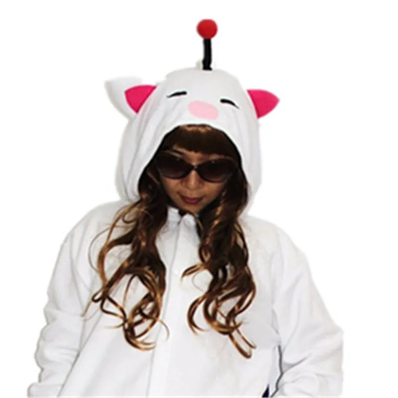 Adult MOG Moogle Kigurumi Cosplay Costume Onesie Pajamas for Women Men Halloween Carnival Masquerade Christmas Party