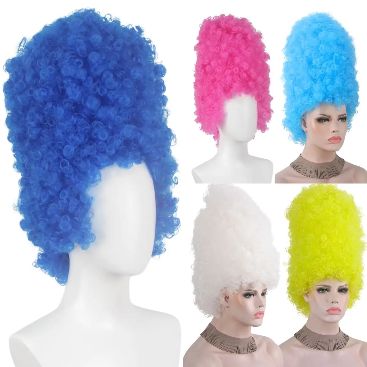 Anxin New Product Colorful Cartoon Dress UP Synthetic Wigs Lot For People Cosplay or Party Use