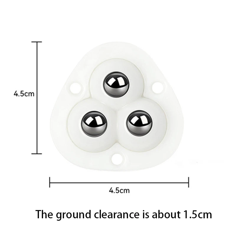4Pcs Self Adhesive Ball Universal ล้อ3ลูกปัดสแตนเลส Katrol Baja แบริ่ง Mute สำหรับกล่องเก็บของในครัวเรือนโต๊ะข้างเตียงฐาน