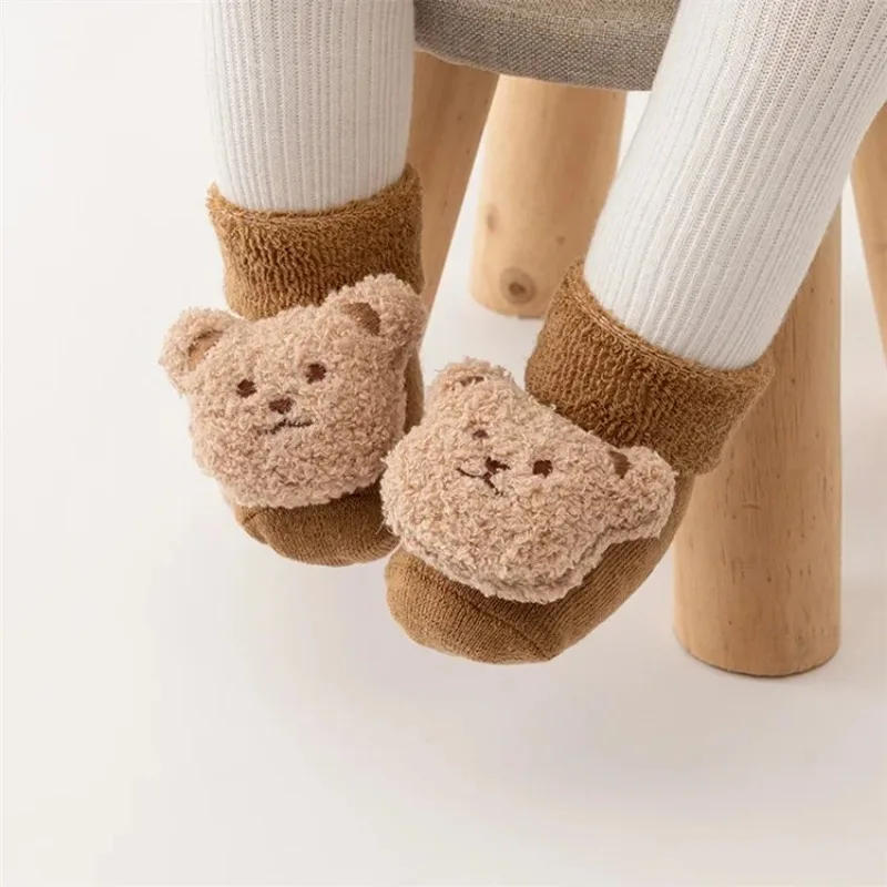 

Newborn baby baby class a cotton autumn and winter piled thickened terry warm loose tube floor socks