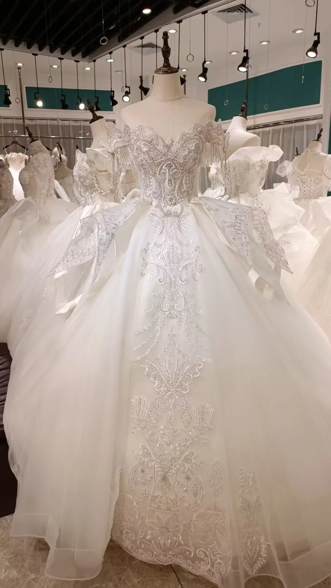 Kisswhite-Vestidos De Noiva Impressionantes, Vestido De Baile Princesa, ColeçãoColeção, Verde, Cristais