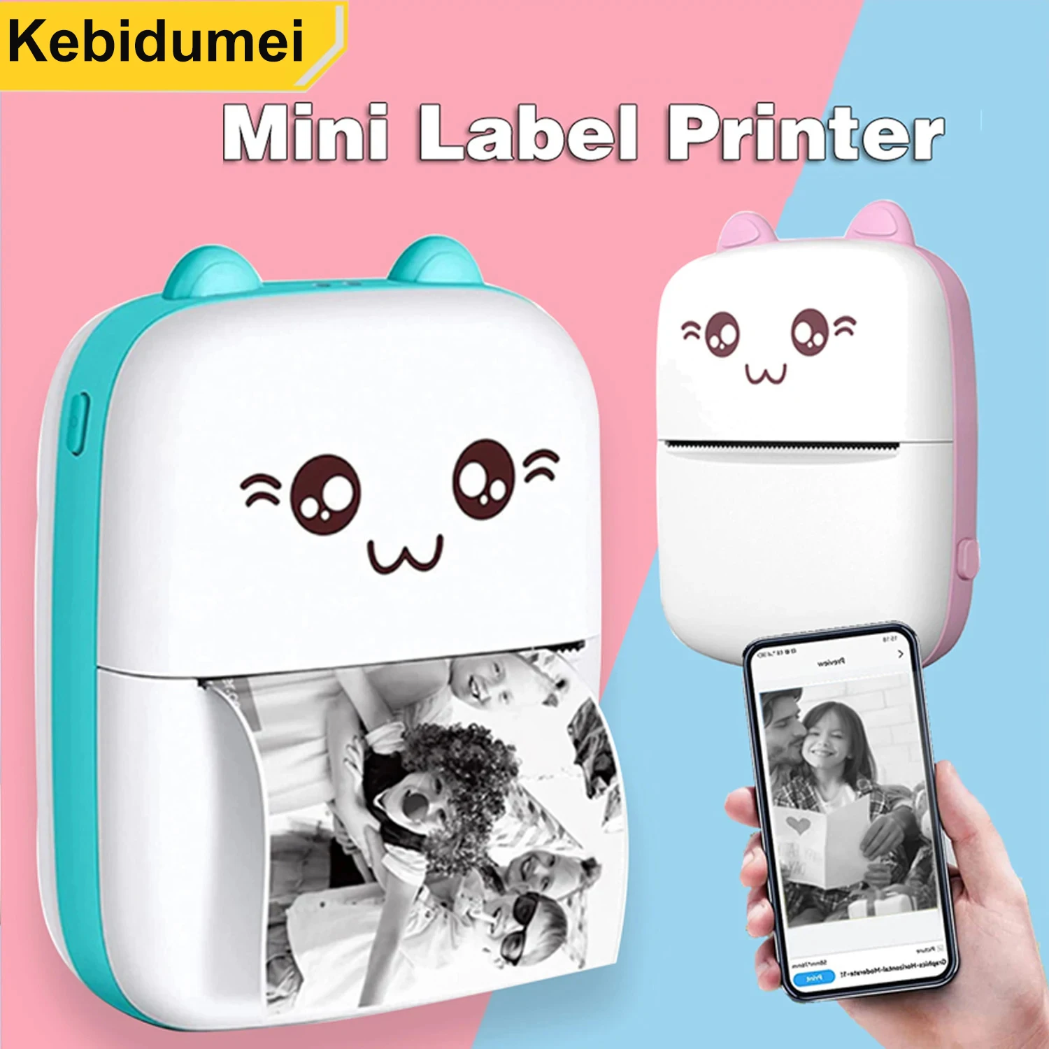 

Mini Portable Thermal Printer Wireless Bluetooth Inkless Pocket Printer For Photos Receipts Notes Memo Label Gift Printer