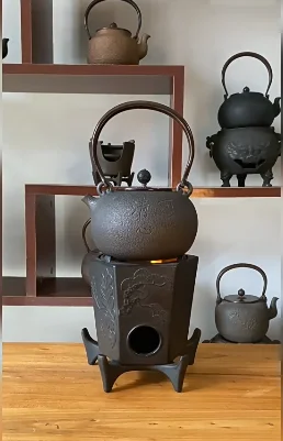 Retro six-sided cast iron stove mini single self-service charcoal bbq grill tea cooking stove small brazier heating  outdoor cam