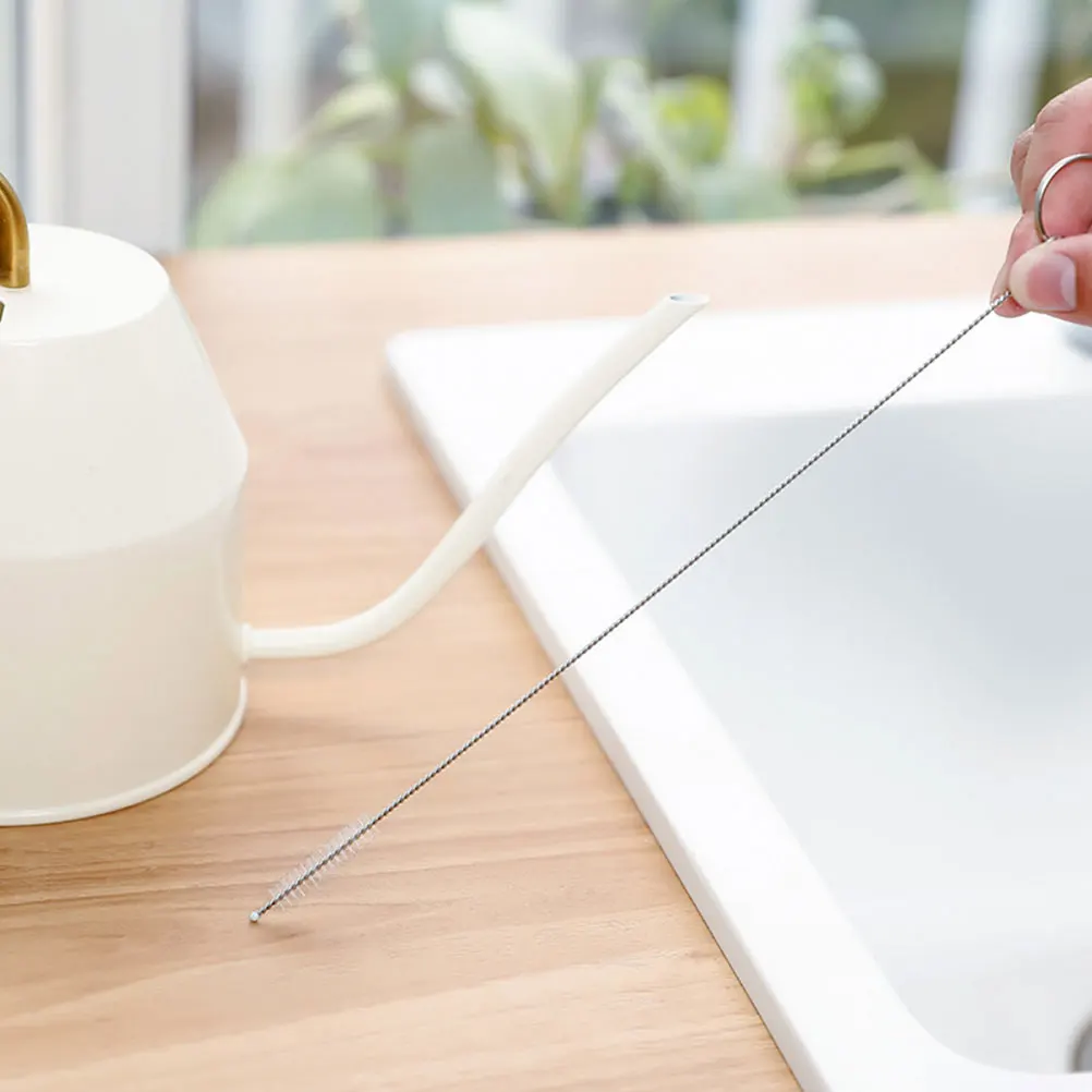 

2Pcs Tea Pot Cleaning Brush Set Durable Long Ergonomic Non scratching Bottle Cleaner Glass Cup Nozzle Brush for Kitchen