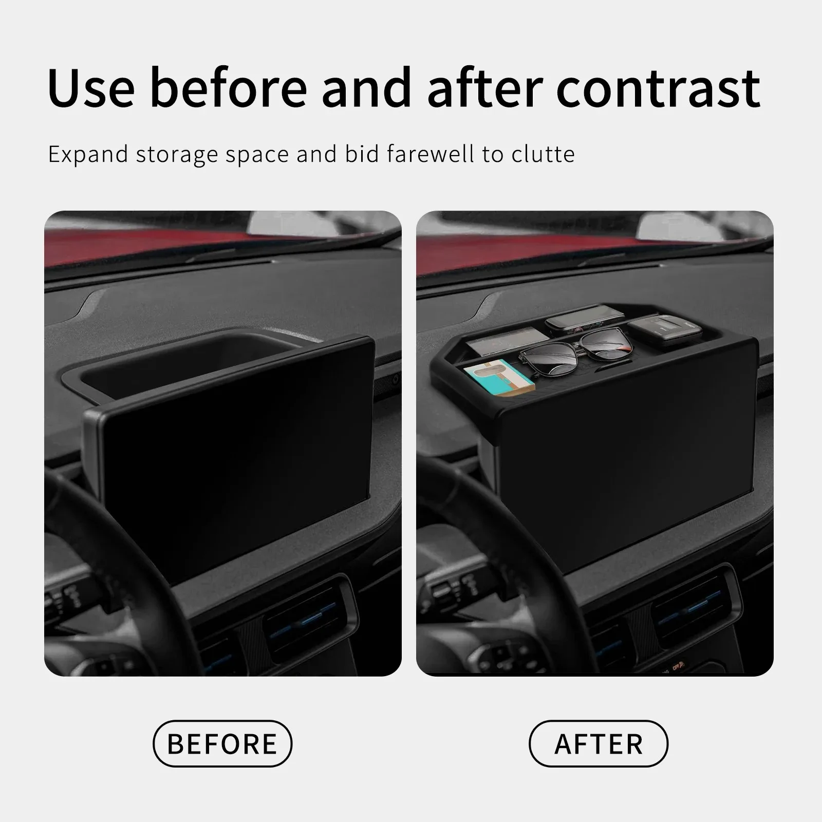 

Car Storage Box Central Dashboard Behind Screen Organizing boxes Fit for Ford Maverick 2025 Organizer Tray Auto tool Accessories