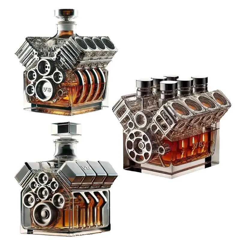 Likör-Dekanter, Alkohol-Dekanter, V8, Motoren, Form, Weindekoration, Bar-Gadgets für Tequila Bourbon, Brandy, Geburtstag, Rentner
