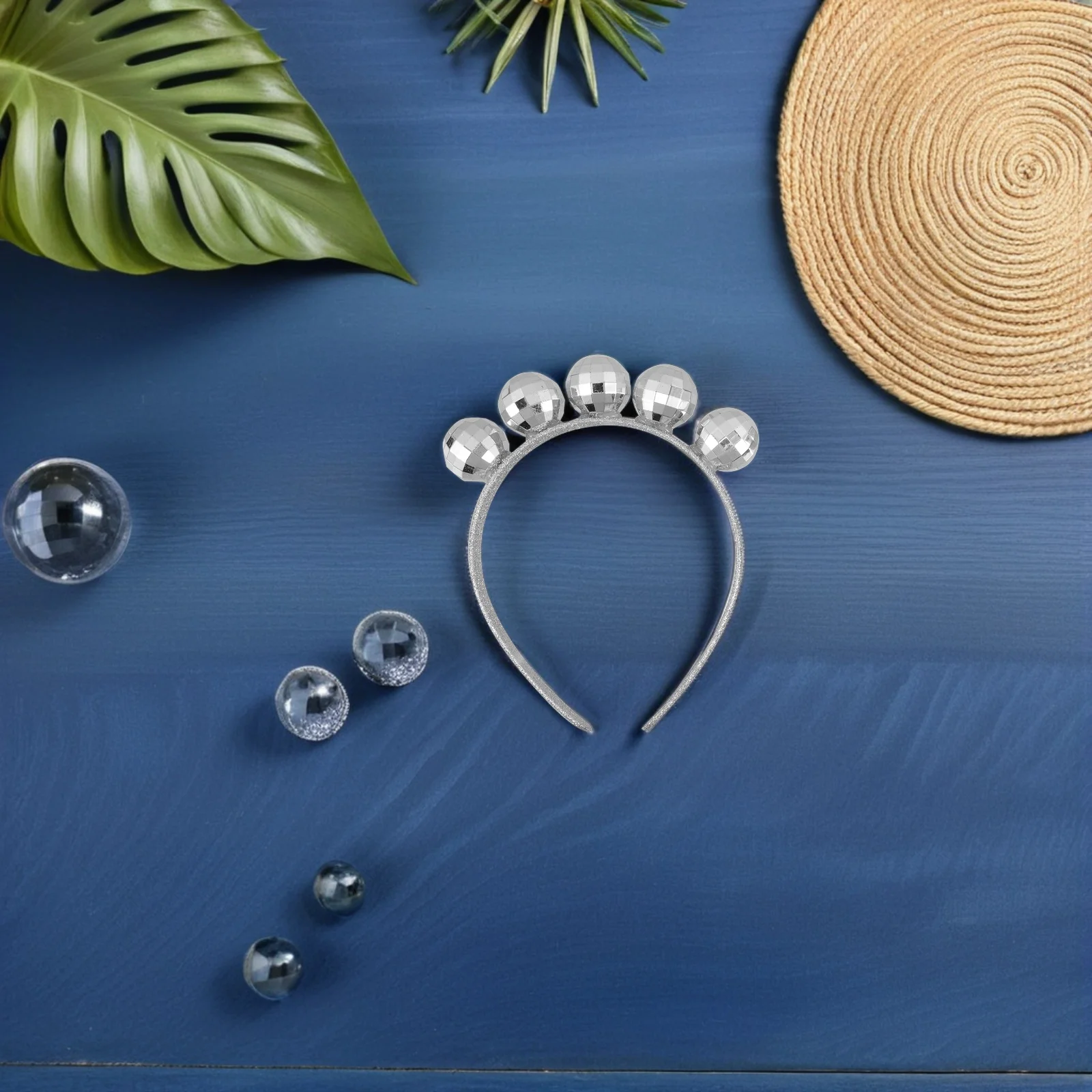 

4 шт., повязки на голову с диско-шаром, повязки на голову с зеркальным шаром, винтажные аксессуары для костюмов 70-х годов, сувениры для выпускного, Новогодняя вечеринка