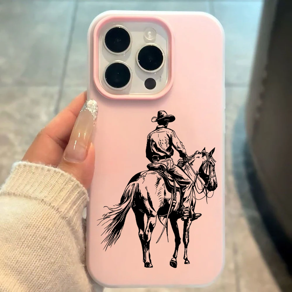 für iPhone 17 16 14 15 11 12 13 Pro Max 7 8 15 16 Plus 17 Air Hüllen Retro Western Cowboy Handyhülle Stoßfeste Silikonhülle – Detail 2
