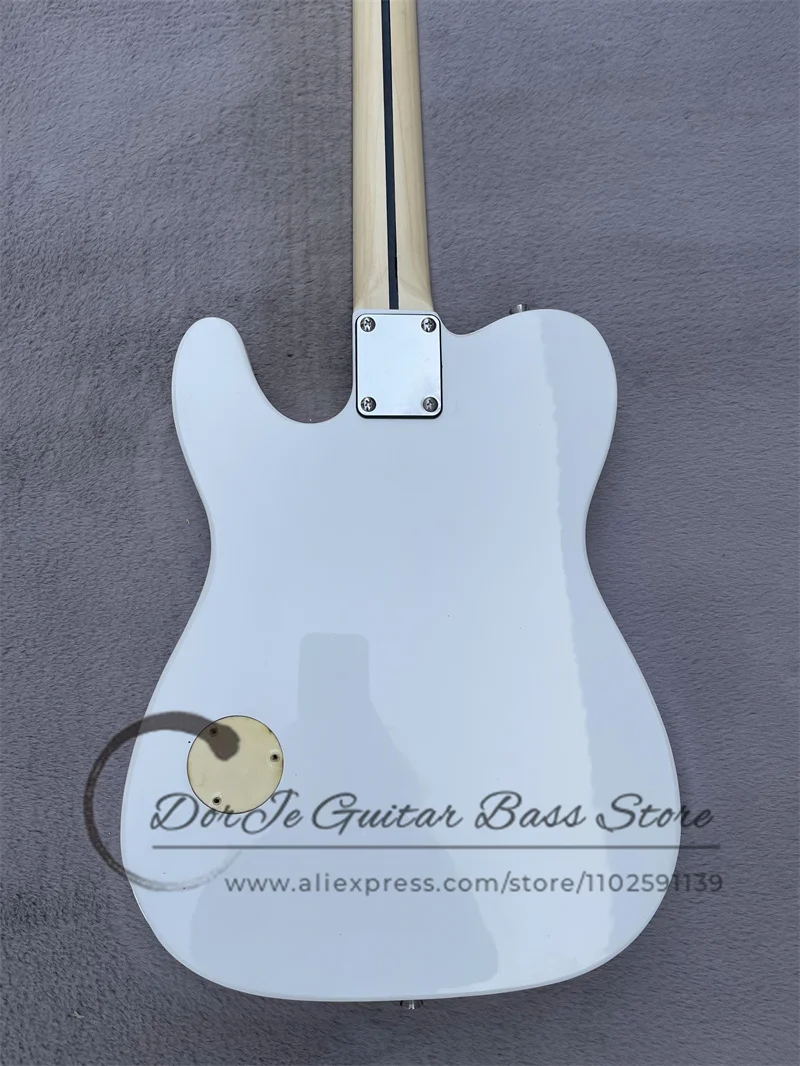 White Electric Guitar H Pickup  Fixed Bridge Maple Fingerboard white Shell Inlay Chrome Hardware Custom Color