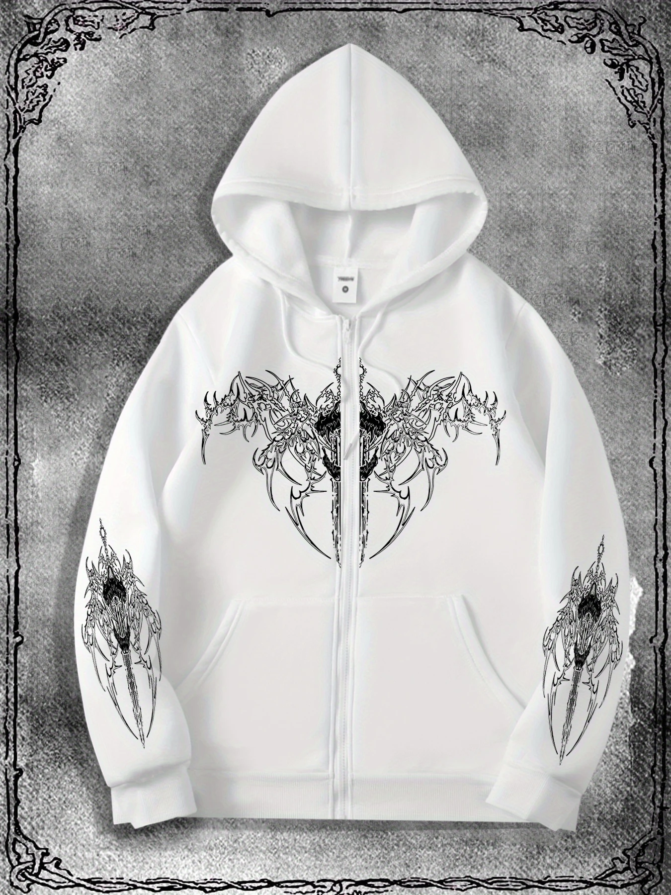 Street Fashion Zip Up Hoodie - Hot Original Dark Style Zip-Up Hoodie,