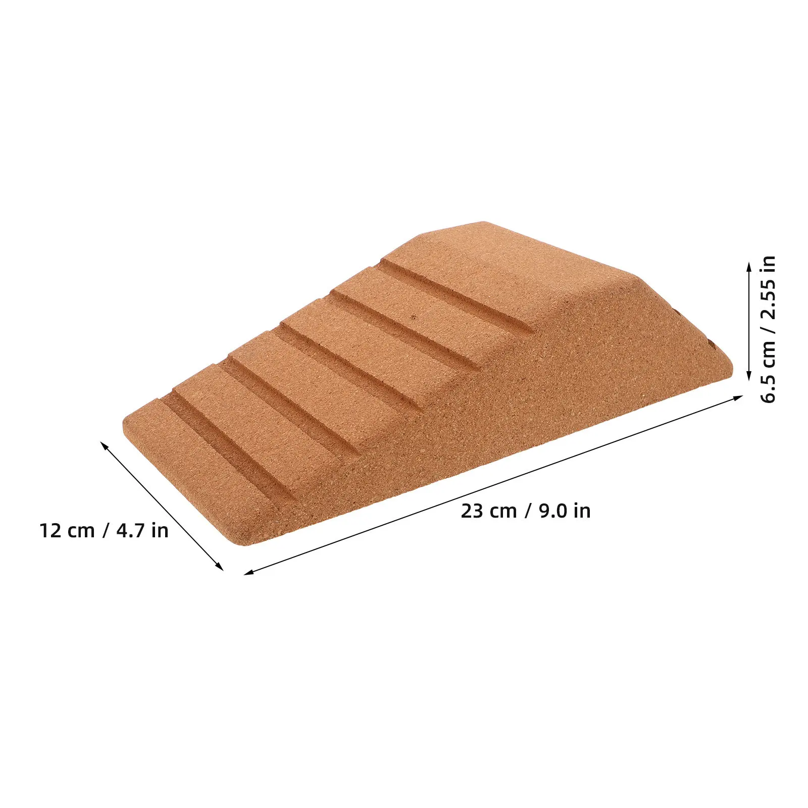 Trapezoid Cork Yoga Block – Non-Slip, High-Density for Squats, Stretching, Heel Raises & Stability Training