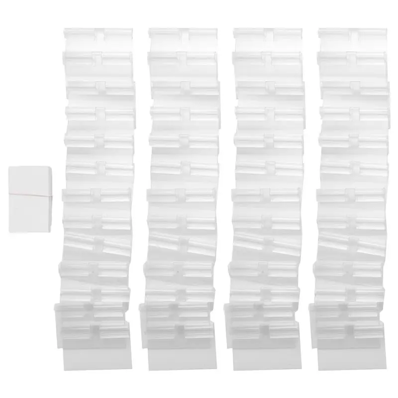 ABCA-150Pcs Clear Plastic Label Holder Price Tag, Shelf Label Clip Removable Label Holder For Storage Bins Basket Labels