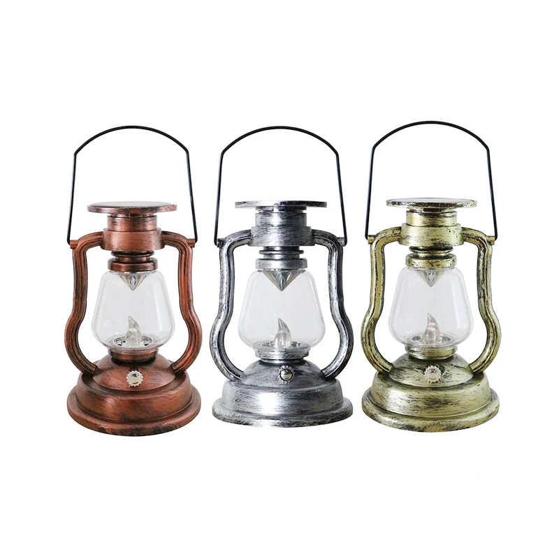 Solar Retro Kerosene Lamp Lamp Lamp Led Outdoor Garden Yard Christmas Decoration Hand Lamp Flame Candle Lamp