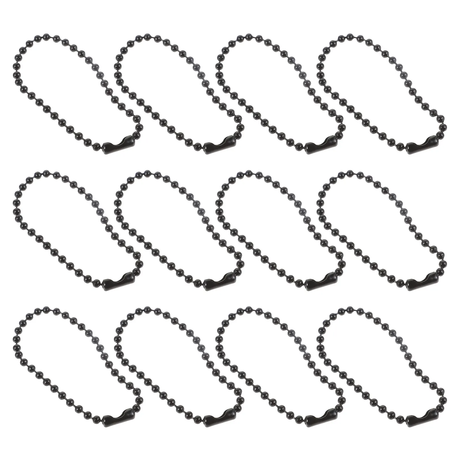 

100 Pcs Black Iron Chains Bead Jewelry Hanging Tag Connector DIY Decor Metal Bag Charm Necklace Accessories Premium Durability