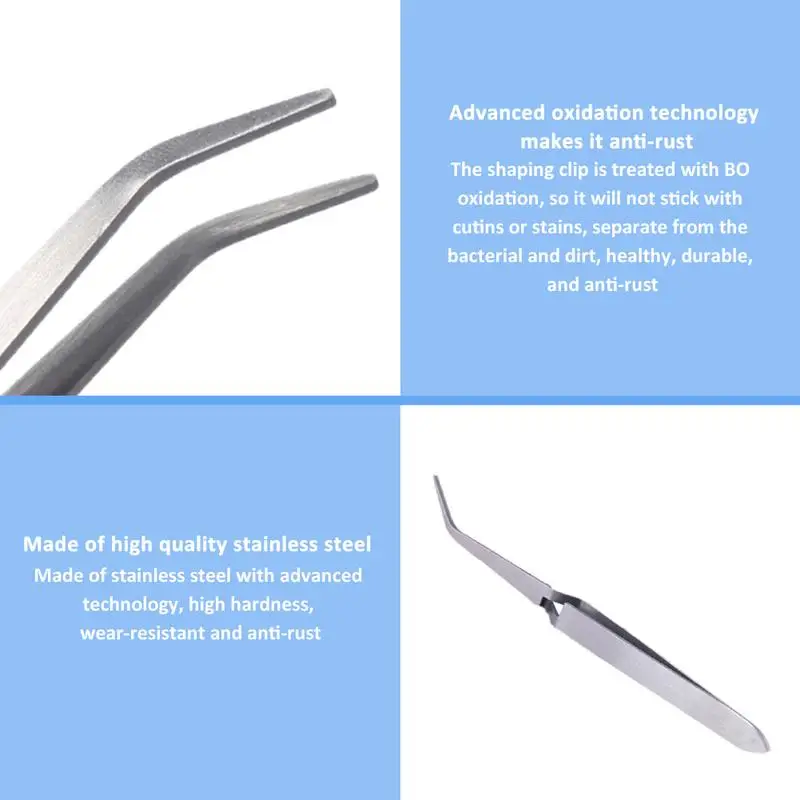 Tweezers Women Curved Stainless Steel Nail Decorating Tools Non Stick Nail Fashion Tip Shaping DIY Kits For Girls