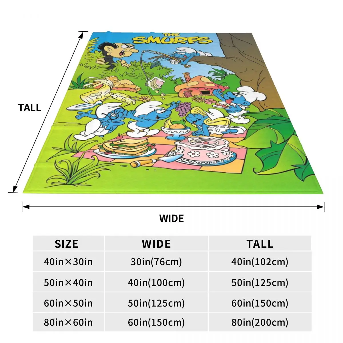 The S-Smurfs Blue Cartoon Anime coperta in pile accogliente coperta Ultra-morbida per trapunta domestica