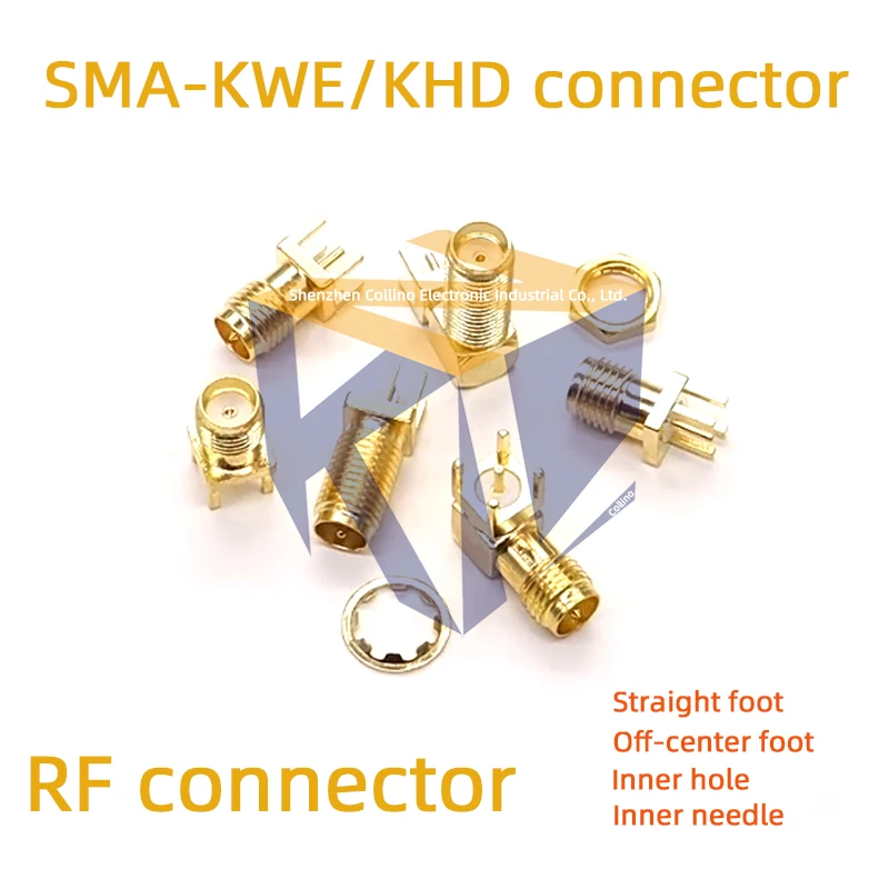 5pcs SMA-KWE/KHD connector SMA RF antenna mount connector with offset pin upright pin bent pin RF external thread  internal pin