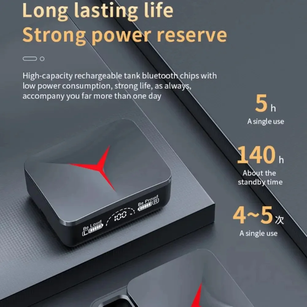 سماعة ألعاب بلوتوث 5.3 تعمل باللمس سماعات لاسلكية هاي فاي ستيريو للحد من الضوضاء مع ميكروفون لجميع الهواتف الذكية