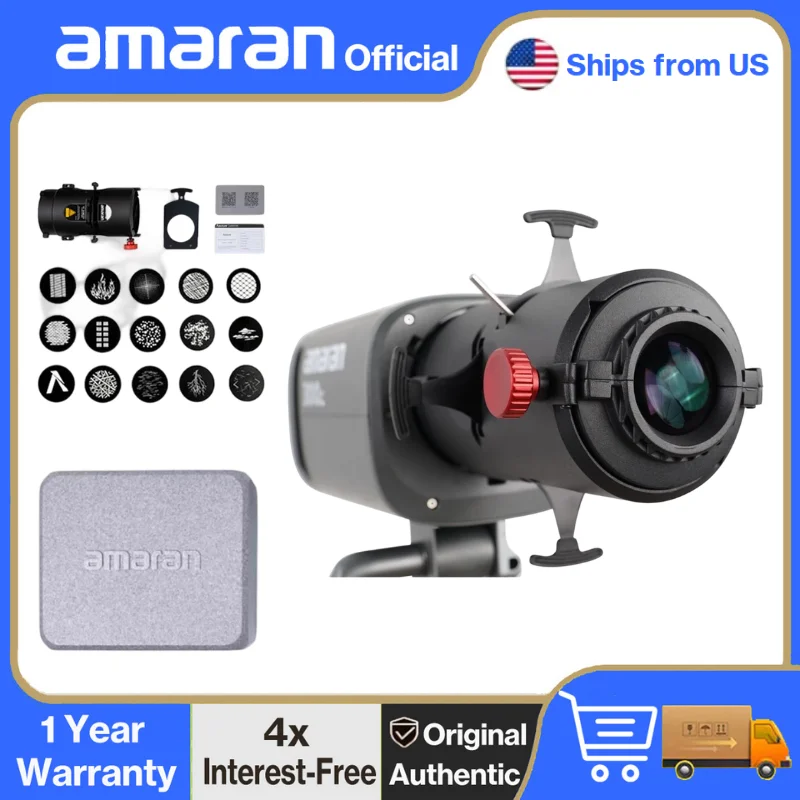 【US Stock】Amaran Spotlight SE Kit 19°/36° Point-source Projection Lens Modifier for 300c 150c 200xs ray 120c 360c by Aputure