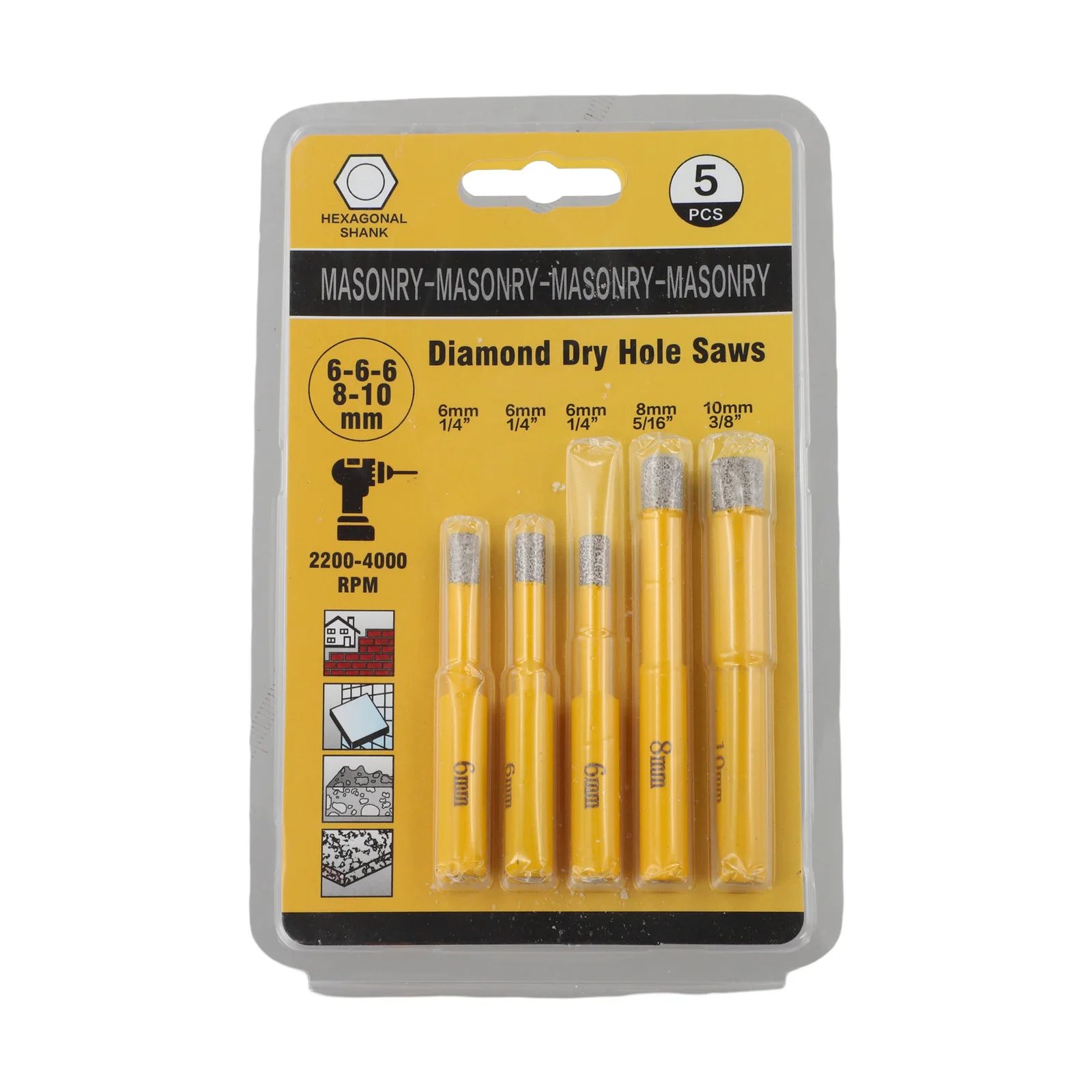 Punta da trapano Trapano per piastrelle a secco brasato Manico esagonale da 9,35 mm Processo di brasatura Cera rinfrescante incorporata Gioco a secco