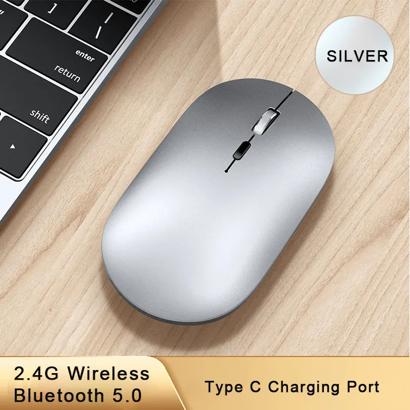 Bluetooth 5.0 2.4G Wireless Mouse Type C Rechargeable Silent Ergonomic For iPAD Macbook Air/Pro Laptop Tablet Computer Office