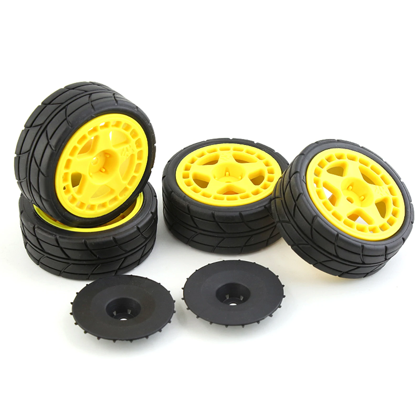 1/10 RC Rally Racing Plastic Wheel Rim 26mm Rubber Tire For TAMIYA TT02 XV01 HSP HPI KYOSHO WLtoys