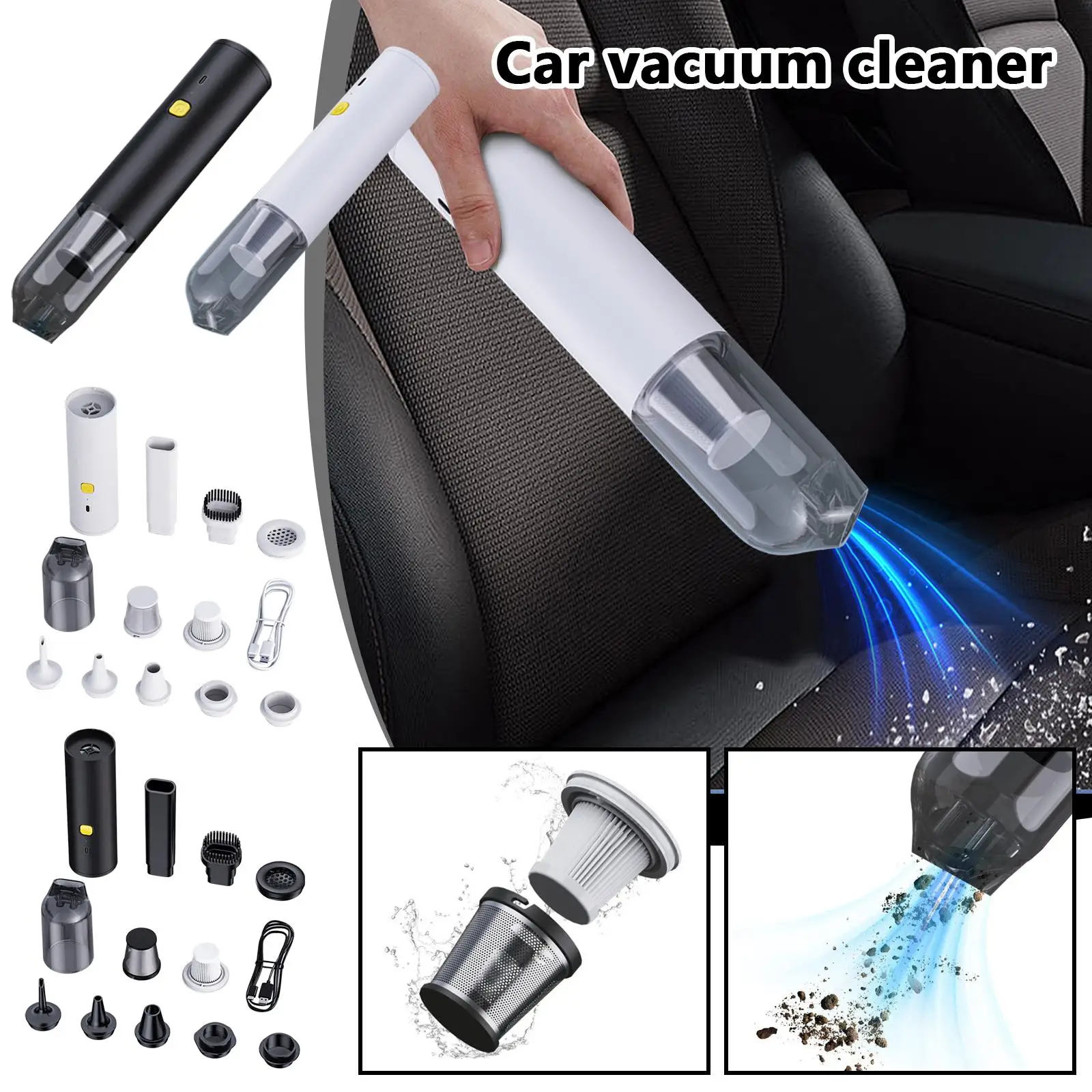 Car Vacuum Cleaner Portable, 14000Pa High Power Vacuum Cleaner, Blowing And Suction 4 In 1 Handheld, Car, Home