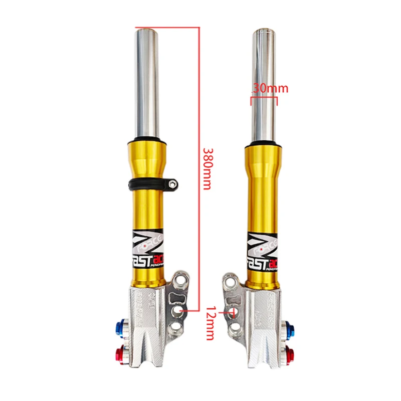 Fastace Racing Front Fork Shock Absorber for Electric Scooter,30mm Inner Tube 380mm Hole Spacing Modified Fit Little Turtle King