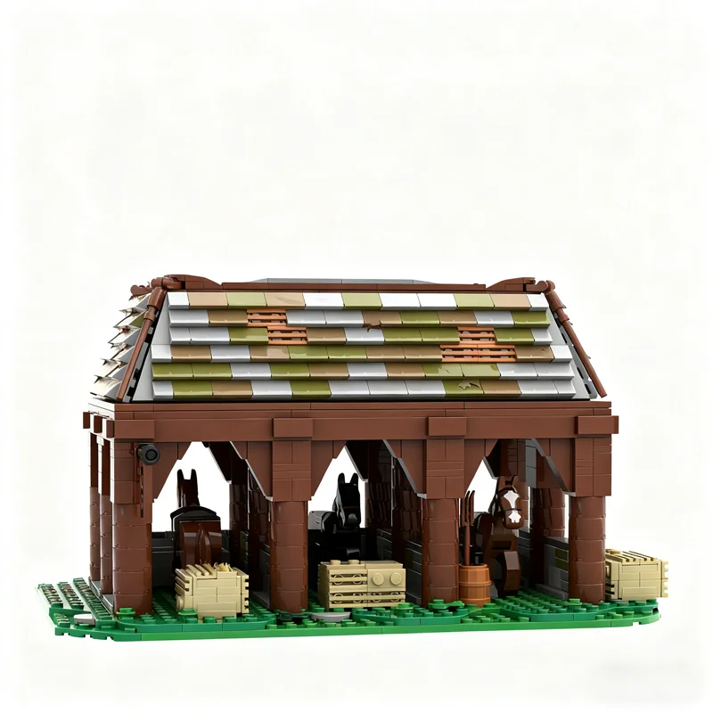 5987 elementów MOC Średniowieczny Zamek Gospodarski Model Klocki Architektura Zrób To Sam Zabawka Pomysł Kreatywna Edukacja Prezent na Boże Narodzenie Klocki