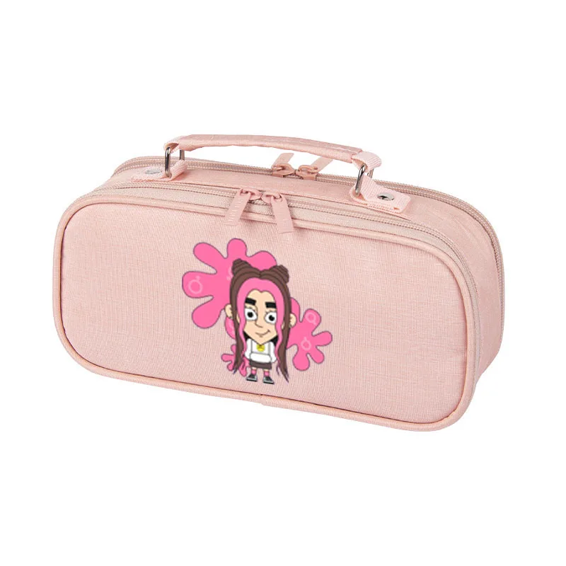 Estuche de lápices Kawaii de dibujos animados para niñas, bolsa de lona de gran capacidad, suministros escolares