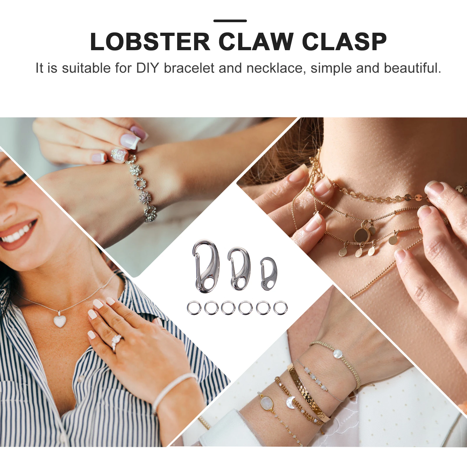 

3Pcs Pet Tag Clips Stainless Steel Lightweight Comfortable for Dog Cat Collar Harness Keychain Bracelet Pet Tag Clip