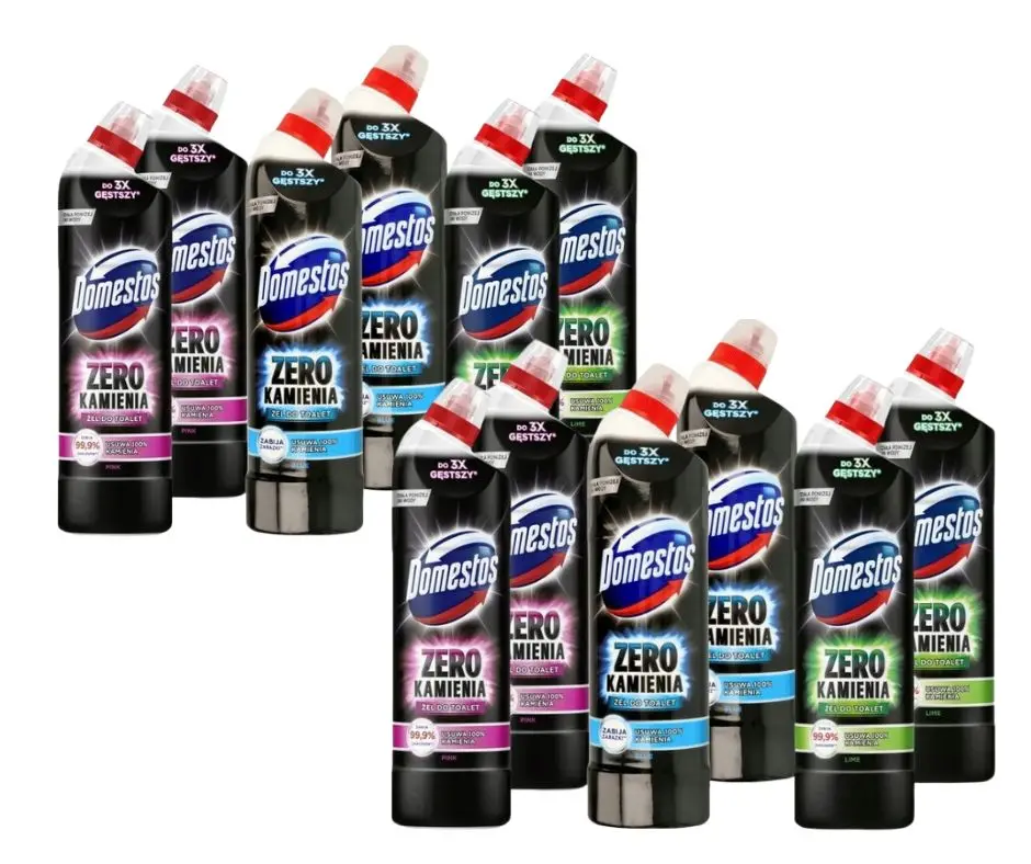 Domestos Zero Kamienia Żel WC do Toalet zestaw 12x Mix z Polski za $26.95 / ~103zł