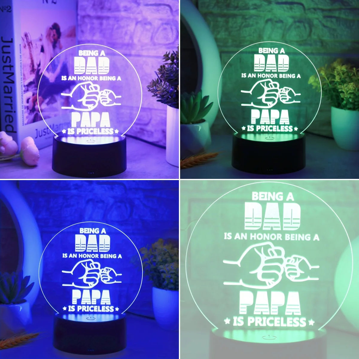 1pcs Father\'s Day 3D night light, Father\'s Day, birthday gift night light for father, grandfather. Festive atmosphere lights.