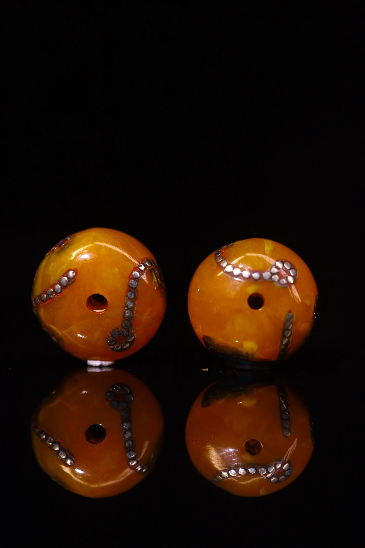 Beeswax Tibetan Silver filigree Mosaic Gem Ping An Knot Pendant A Pair Amulet Dharam Amass wealth Town house Exorcism