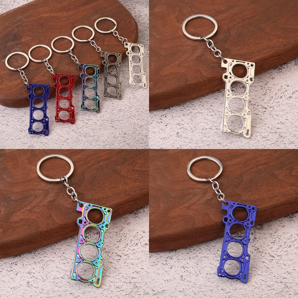 Creative Car Engine Modification Cylinder Engine Gasket Keychain Zinc Alloy Key Ring for Automotive Enthusiasts for Car