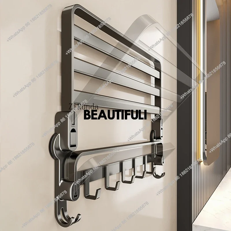 RR Suction cup towel rack gun ash no punching toilet towel rack bathroom shower room storage rack