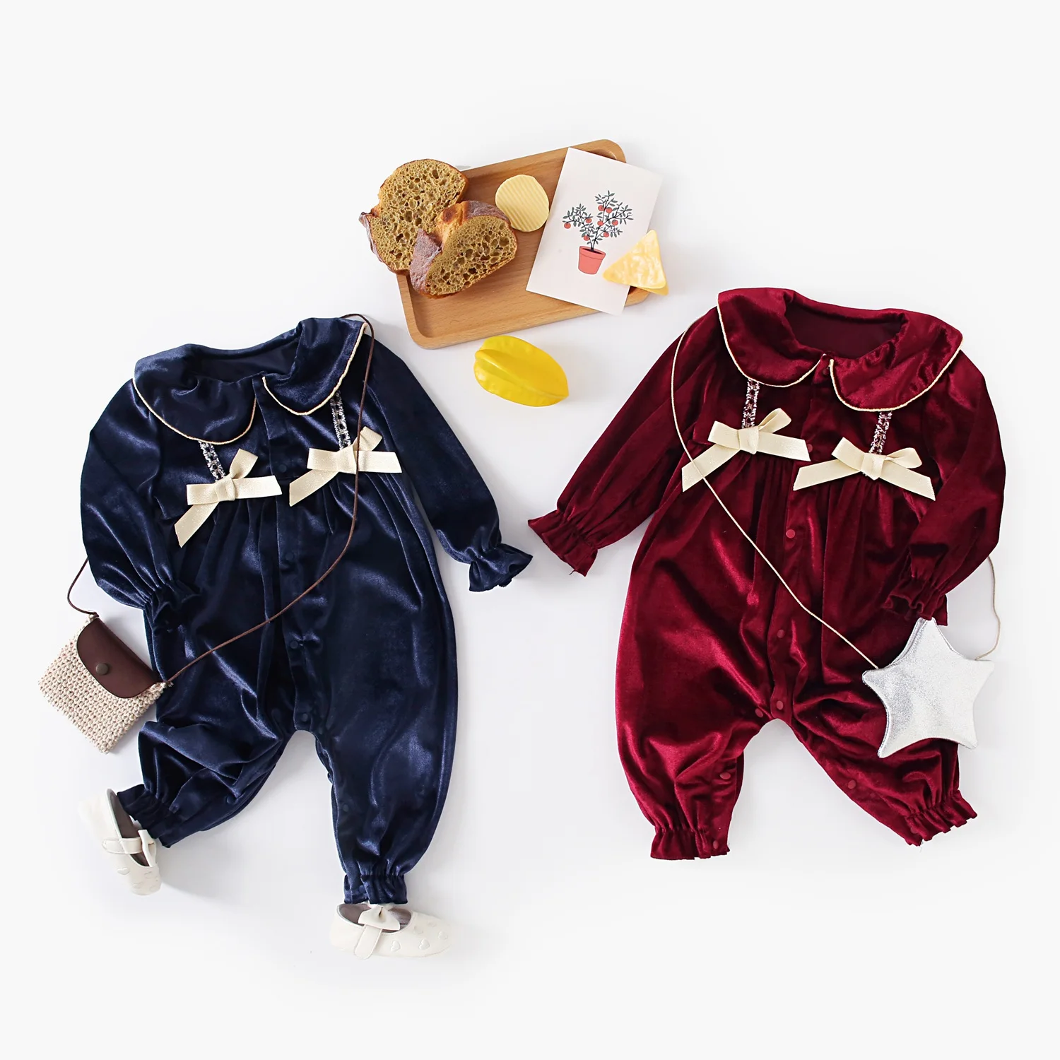 

Sanlutoz Princess Cute Winter Toddlers Girls Clothing Long Sleeve Baby Girls Jumpsuits Lace Thickened Warm